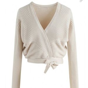 New knit wrap top - S/M - Brand new